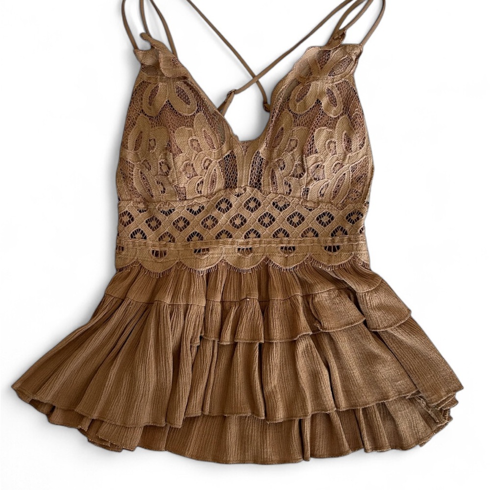 Chic Brown Lace-Padded